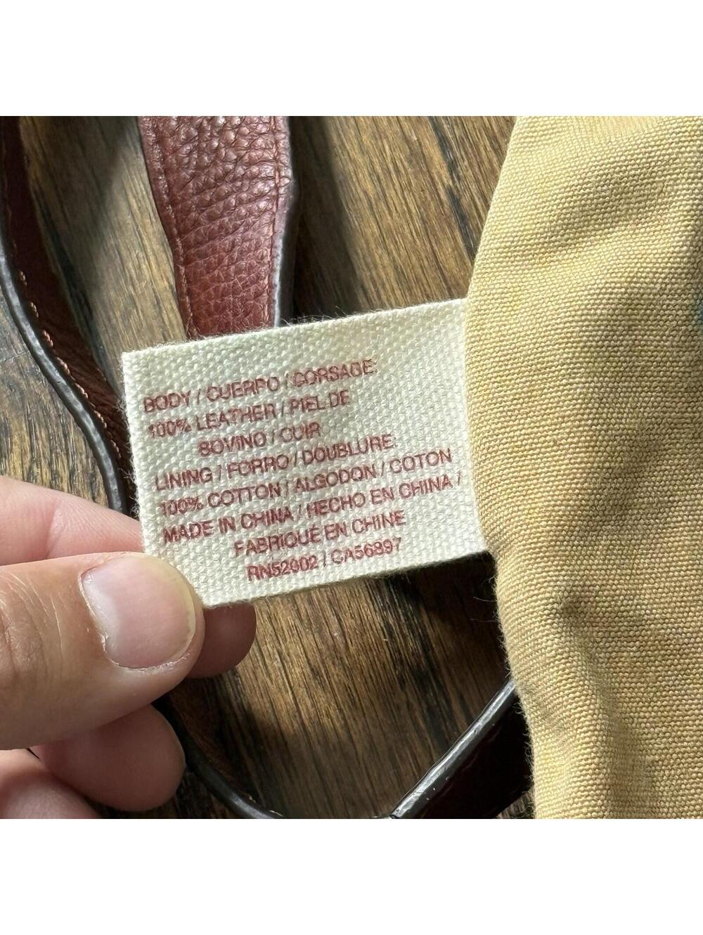 Lucky Brand Cognac Leather Boho Slouch Tote Crossbody Bag Tassel Large - Picture 9 of 11